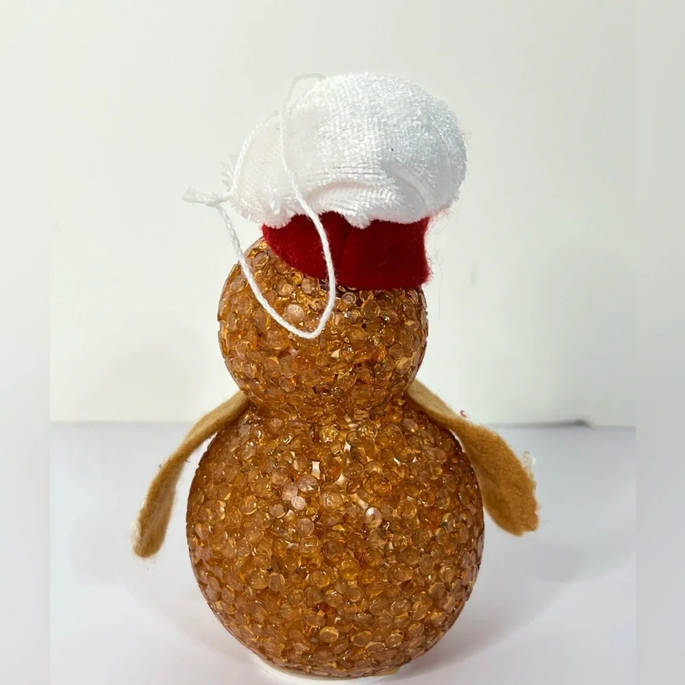 Color Changing Set of 4 Plastic Popcorn Gingerbread Men Women Christmas Ornament